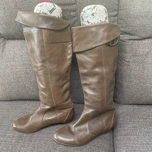 Brown Knee-High Leather Boots